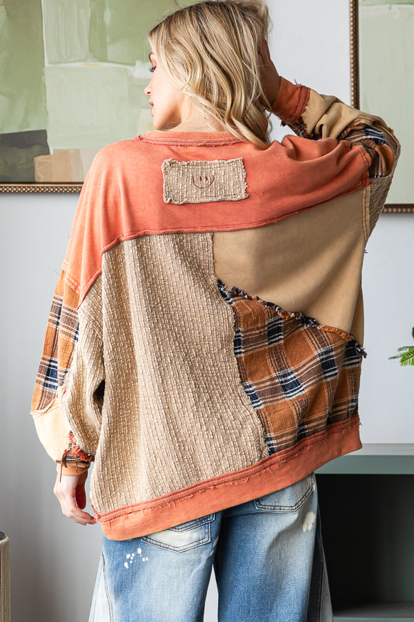 LONG SLEEVE OVERSIZED PULLOVER KNIT TOP