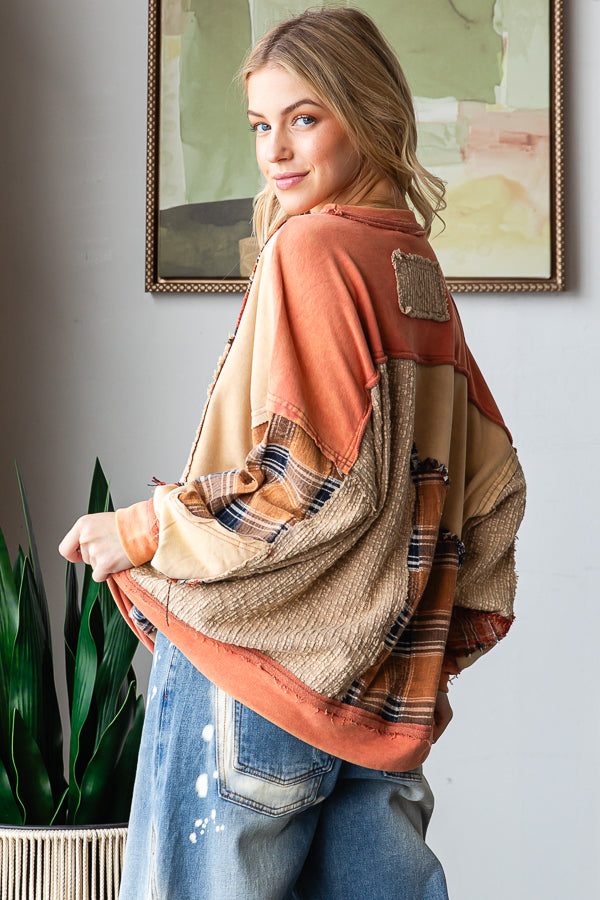 LONG SLEEVE OVERSIZED PULLOVER KNIT TOP
