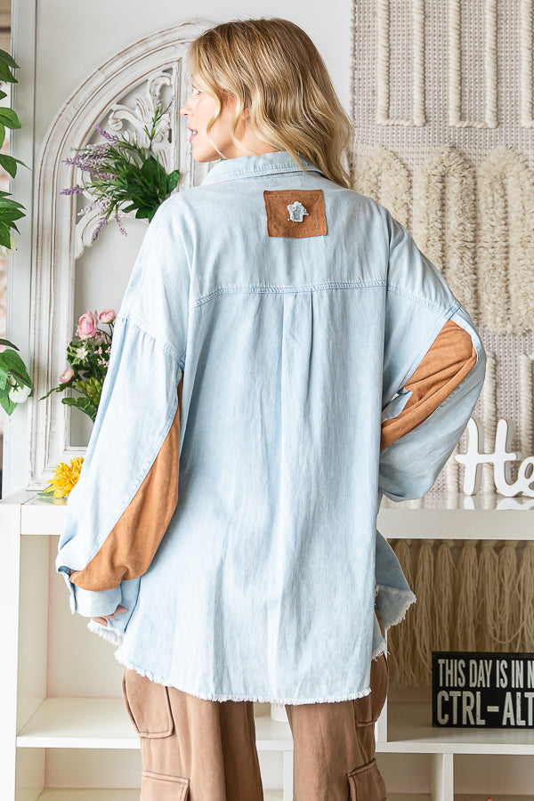 COLOR PATCH DETAILS OVERSIZED SHIRT