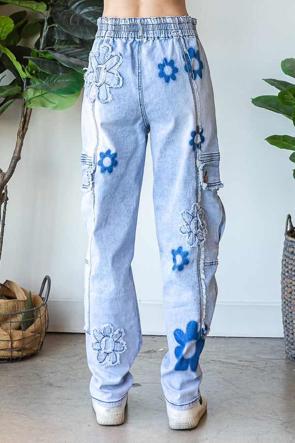 DAISY CARGO DENIM PANTS
