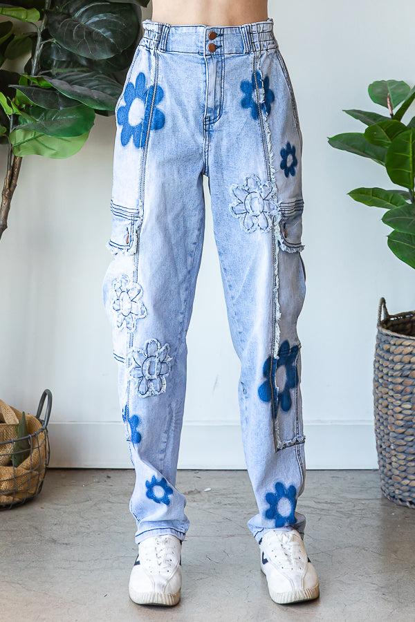 DAISY CARGO DENIM PANTS