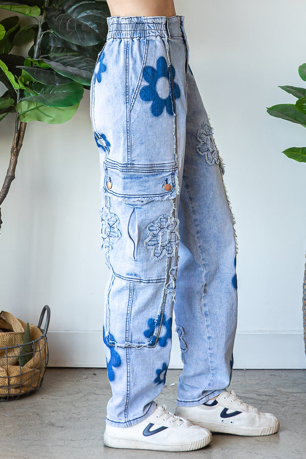 DAISY CARGO DENIM PANTS
