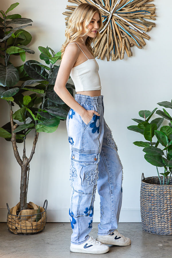 DAISY CARGO DENIM PANTS