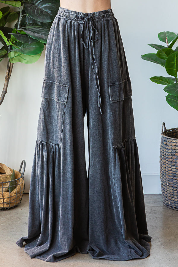 WASHED KNIT PANTS