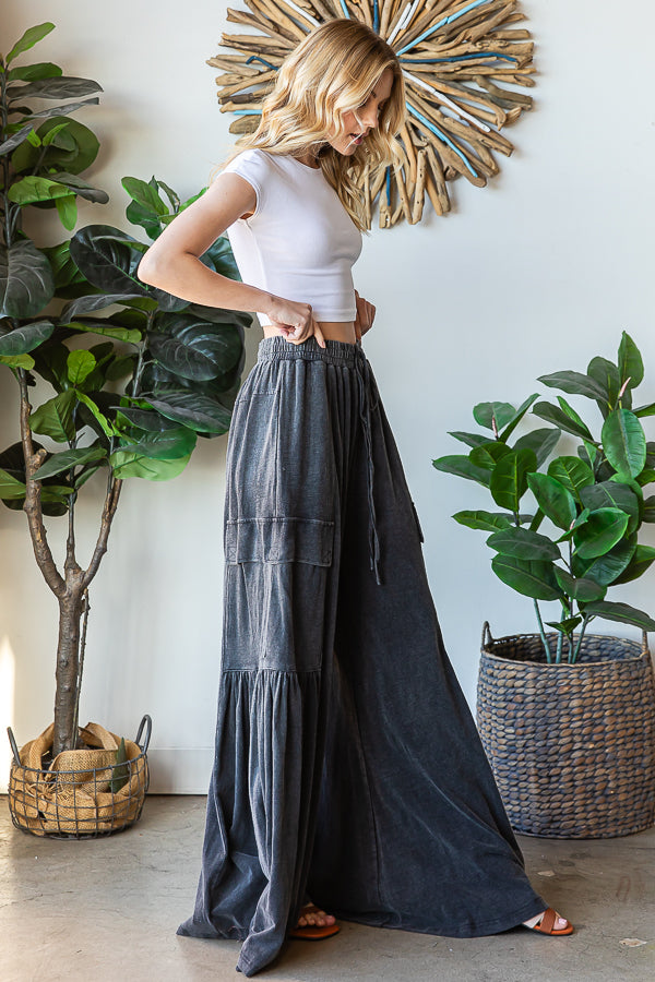 WASHED KNIT PANTS