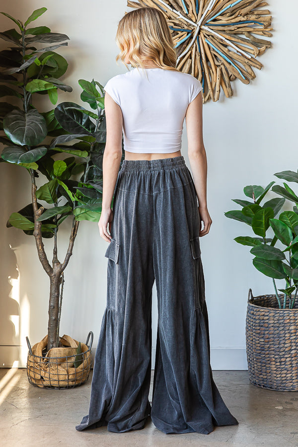 WASHED KNIT PANTS