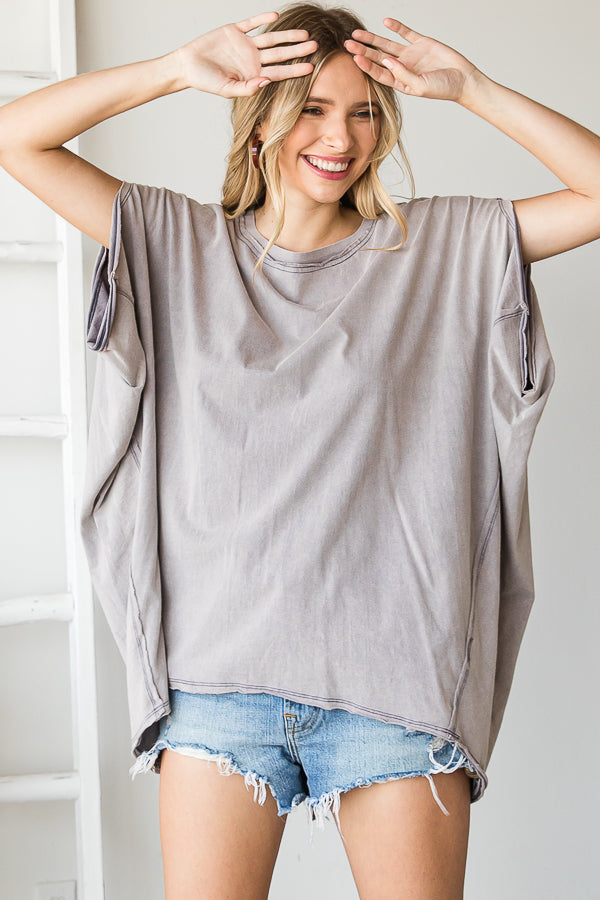 MINERAL WASHED OVERSIZED TEE