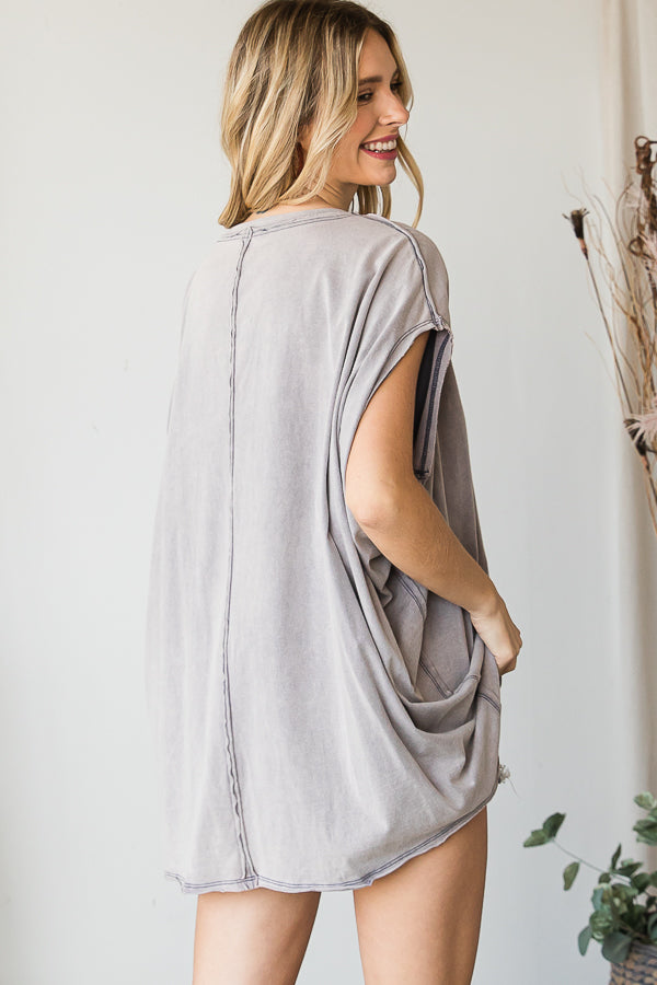 MINERAL WASHED OVERSIZED TEE