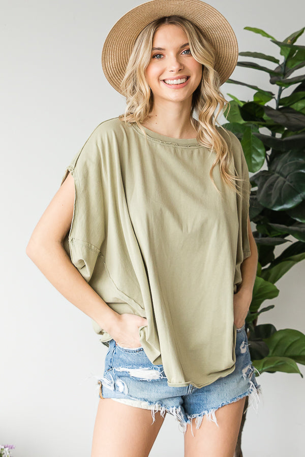 MINERAL WASHED OVERSIZED TEE