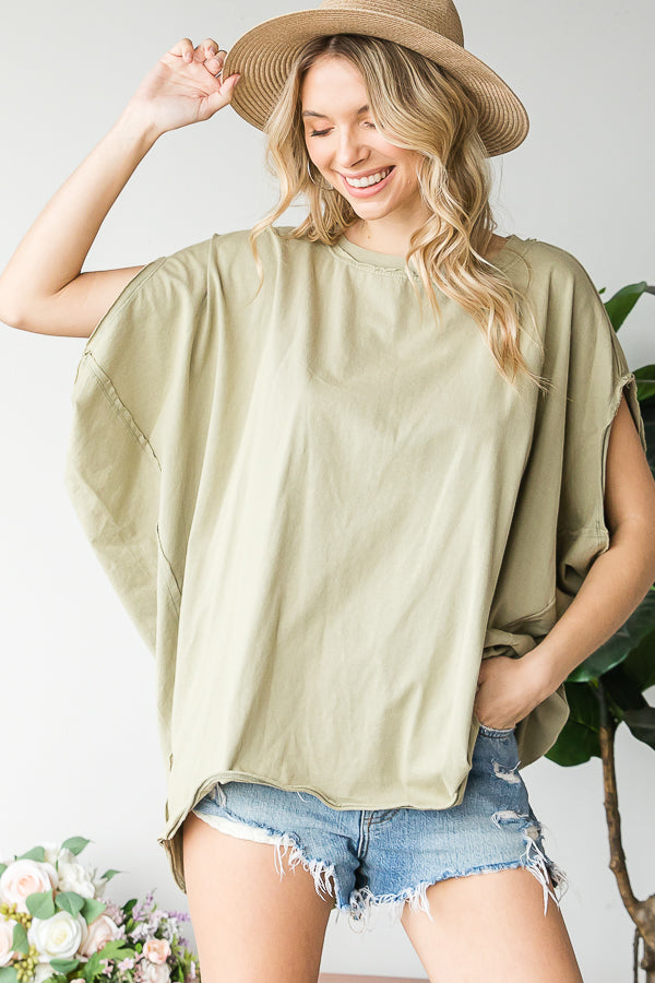 MINERAL WASHED OVERSIZED TEE