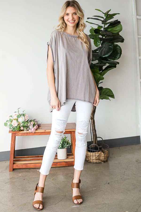 MINERAL WASHED OVERSIZED TEE