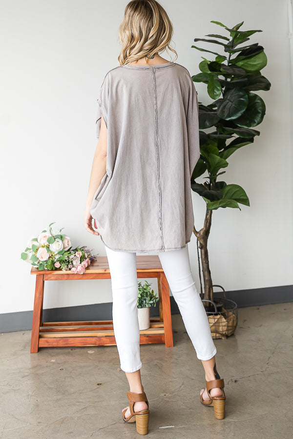 MINERAL WASHED OVERSIZED TEE