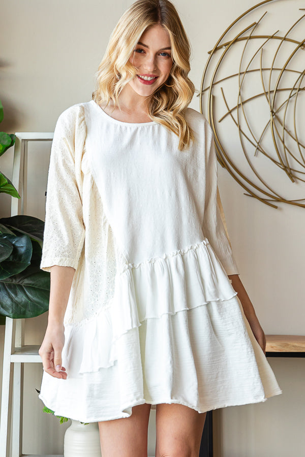 WASHED RUFFLE TIERED HEM TOP