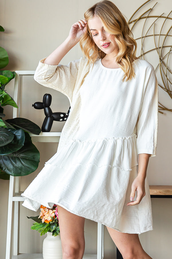 WASHED RUFFLE TIERED HEM TOP