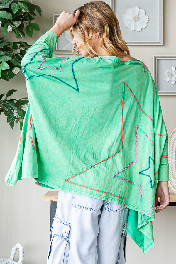 BIG STAR DETAIL SHARKBITE HEM OVERSIZED TEE