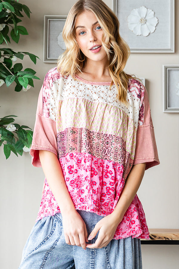 WASHED PRINT TEE