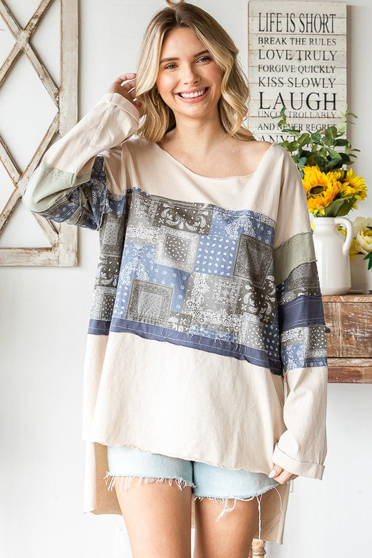 WASHED PATCHWOK TOP