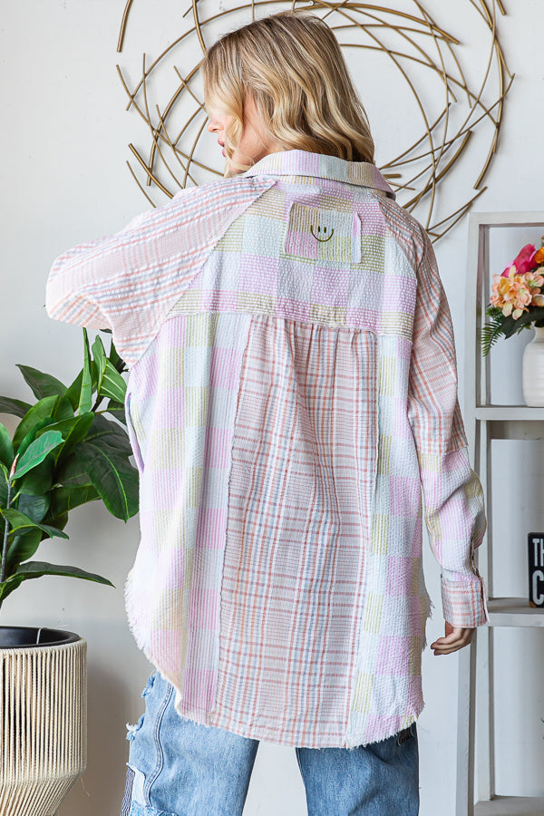 WASHED SEERSUCKER LONG SLEEVE SHIRT