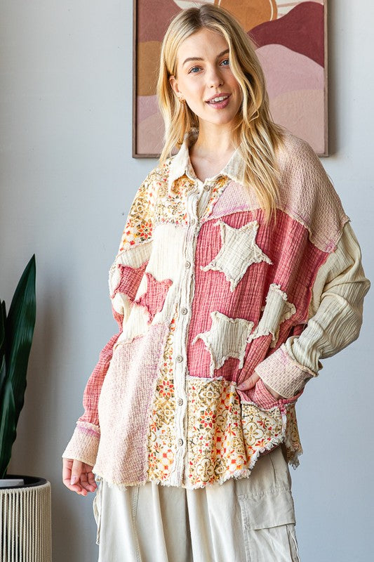 STAR PATCH BUTTON FRONT SHIRT
