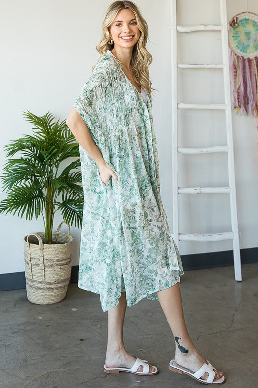 MINERAL WASHED PRINTED DUSTER