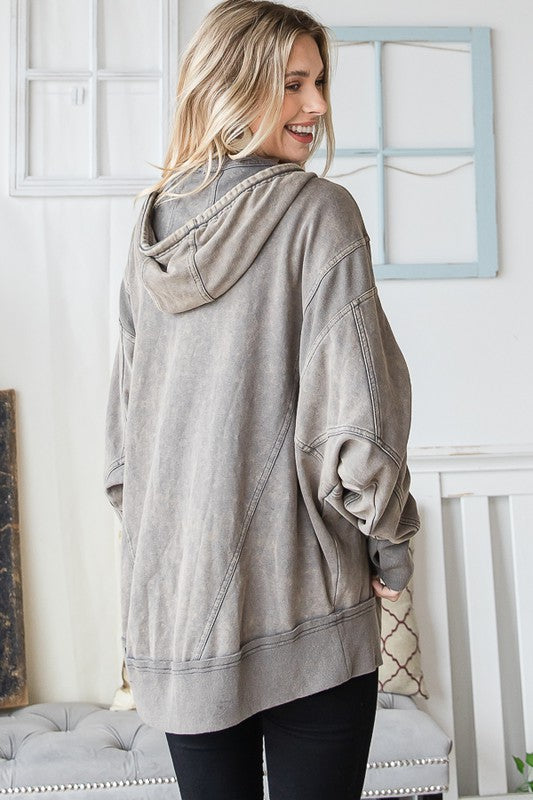 ZIP UP FRONT HOODIE WITH SIDE POCKET