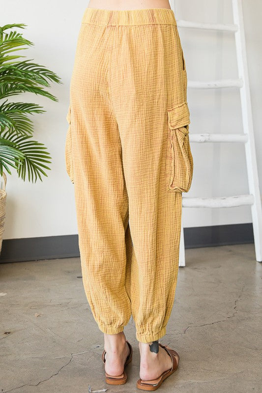 DOUBLE GAUZE CARGO PANTS