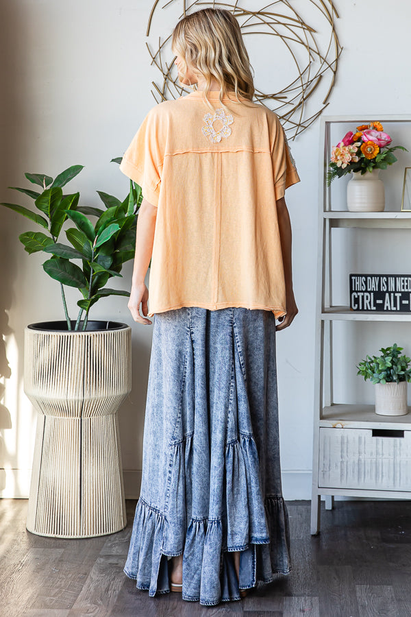 FLORAL PATCHWORK OVERSIZED TEE