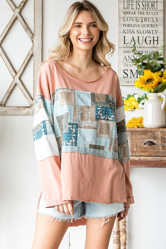 WASHED PATCHWOK TOP