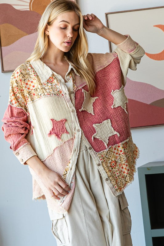 STAR PATCH BUTTON FRONT SHIRT