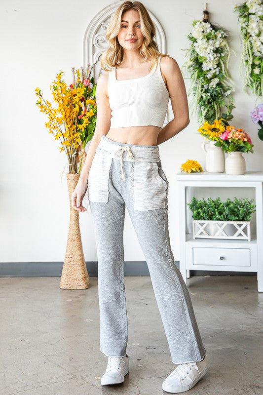 MINERAL WAHSED CONTRAST POCKET FRENCH TERRY PANTS