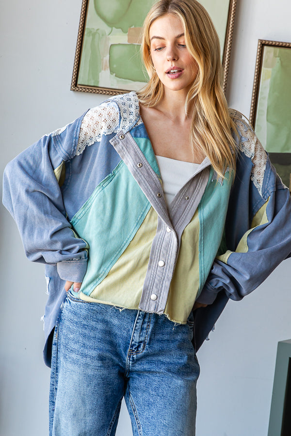 STAR PATCHWORK HOODED TOP