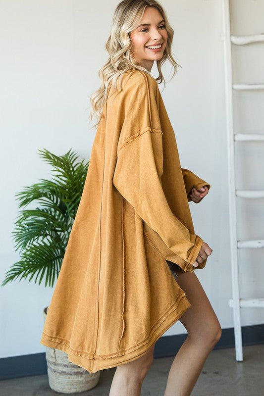 HI LOW HEM OVERSIZED PULLOVER TOP