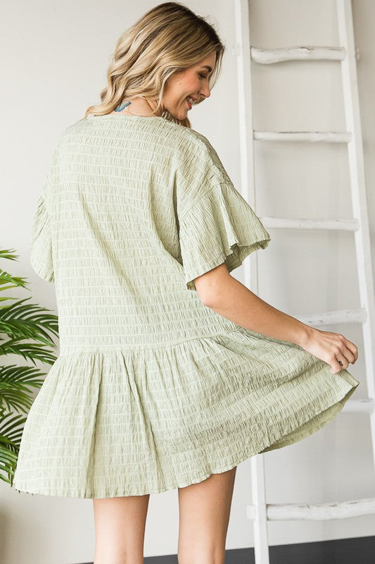 DROP SHOULDER BUTTON DOWN FLUTTER TOP