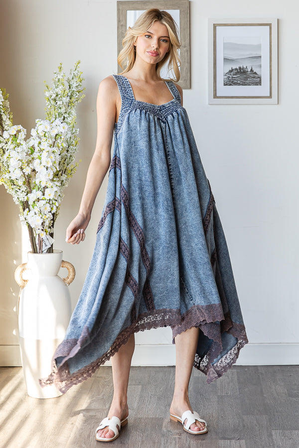 WASHED ASSYMETRICAL TENCEL ROMPER