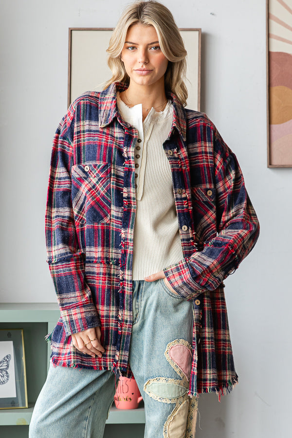 MINERAL WASHED FLANNEL SHIRT