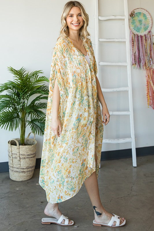 MINERAL WASHED PRINTED DUSTER