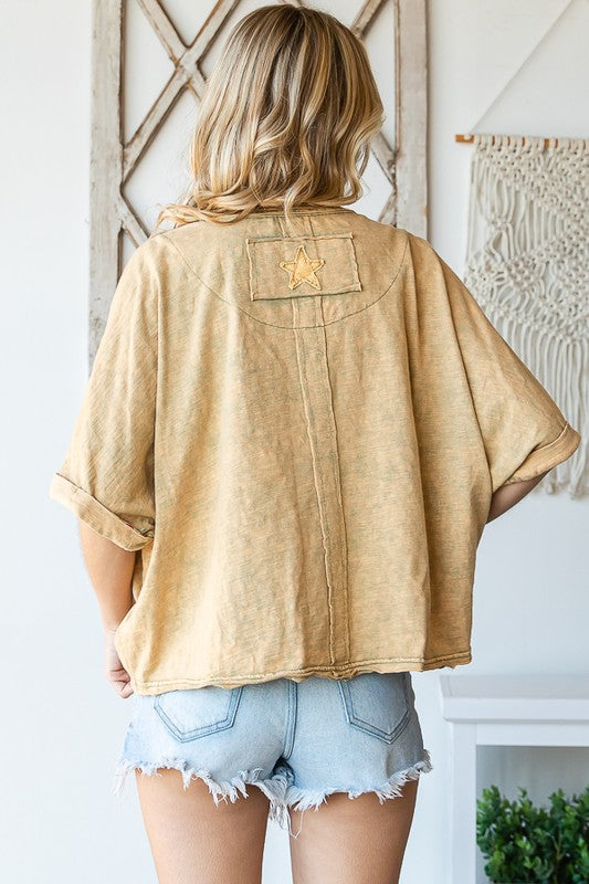 STAR PATCHWORK SHORT SLEEVE TOP