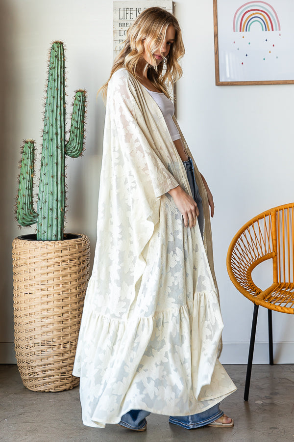 ALL OVER LACE OPEN FRONT KIMONO