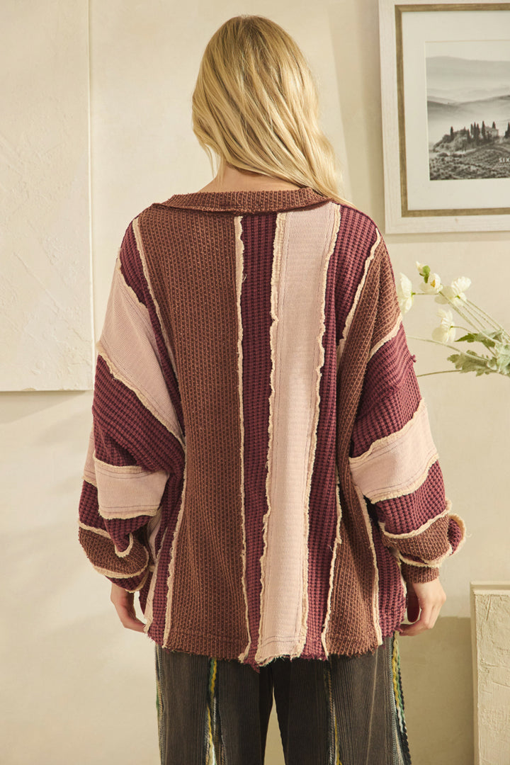 COLORBOCK AND PATCHWORK CARDIGAN