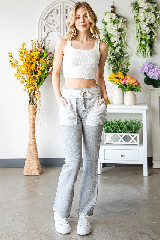 MINERAL WAHSED CONTRAST POCKET FRENCH TERRY PANTS