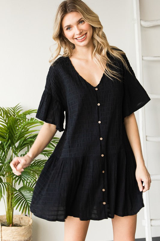 DROP SHOULDER BUTTON DOWN FLUTTER TOP