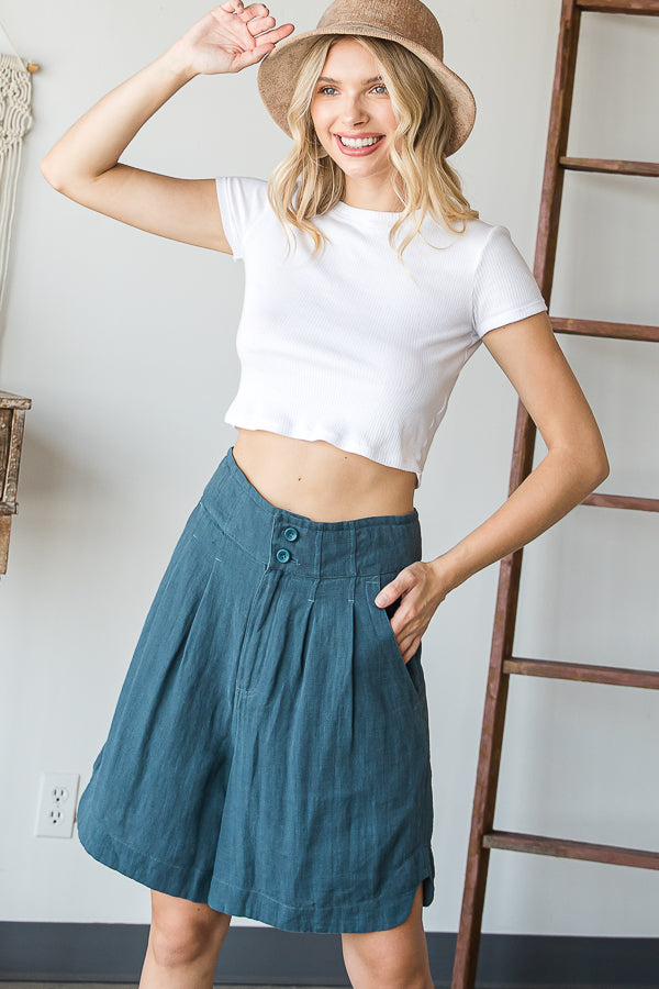MINERAL WASHED BERMUDA SHORTS