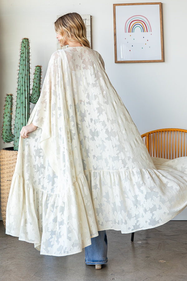 ALL OVER LACE OPEN FRONT KIMONO