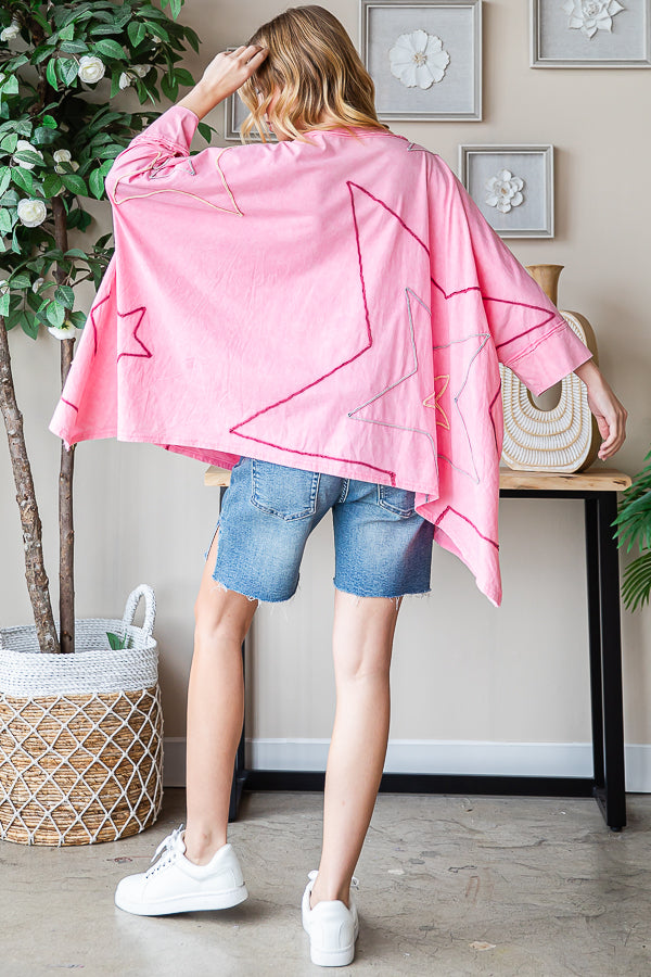 BIG STAR DETAIL SHARKBITE HEM OVERSIZED TEE
