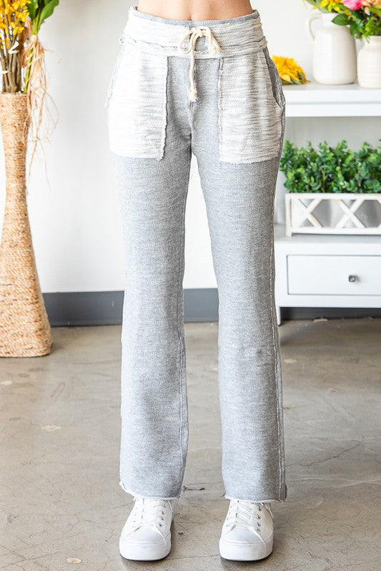 MINERAL WAHSED CONTRAST POCKET FRENCH TERRY PANTS
