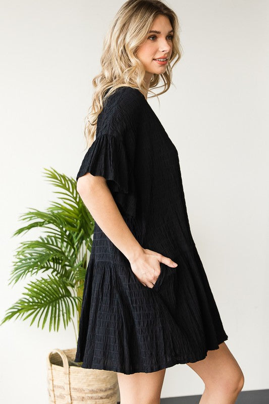 DROP SHOULDER BUTTON DOWN FLUTTER TOP