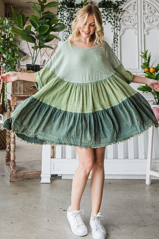 MINERAL WASHED TIERED TOP