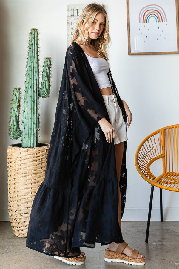 ALL OVER LACE OPEN FRONT KIMONO
