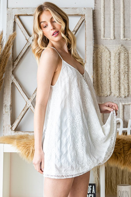 WASHED LACE MIXED SLIP