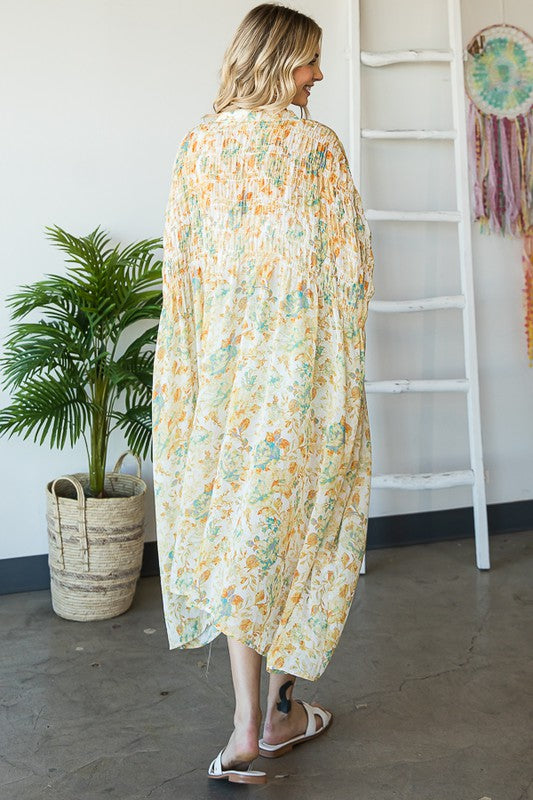 MINERAL WASHED PRINTED DUSTER